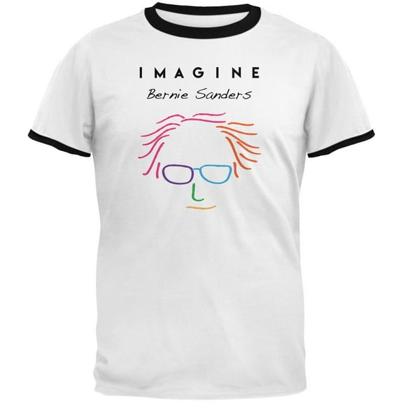 Election 2020 Bernie Sanders Imagine White-Black Men's Ringer T-Shirt - Medium