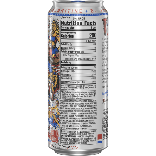 Monster Strawberry Lemonade Energy Drink, 16 fl oz Cans, 6-Pack