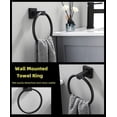 thumbnail image 3 of LSWYYP Porte-Serviette, Porte-Serviette en Acier Inoxydable, Porte-Drap Rond Moderne pour Salle de Bain Cuisine, Noir Mat, 3 of 8