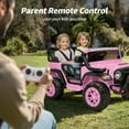 thumbnail image 6 of Hikiddo 2-Seater Ride on Car Truck, 24V 4WD Ride on Toy Electric Car for Kids Boys w/Remote, Bluetooth - Pink, 6 of 10