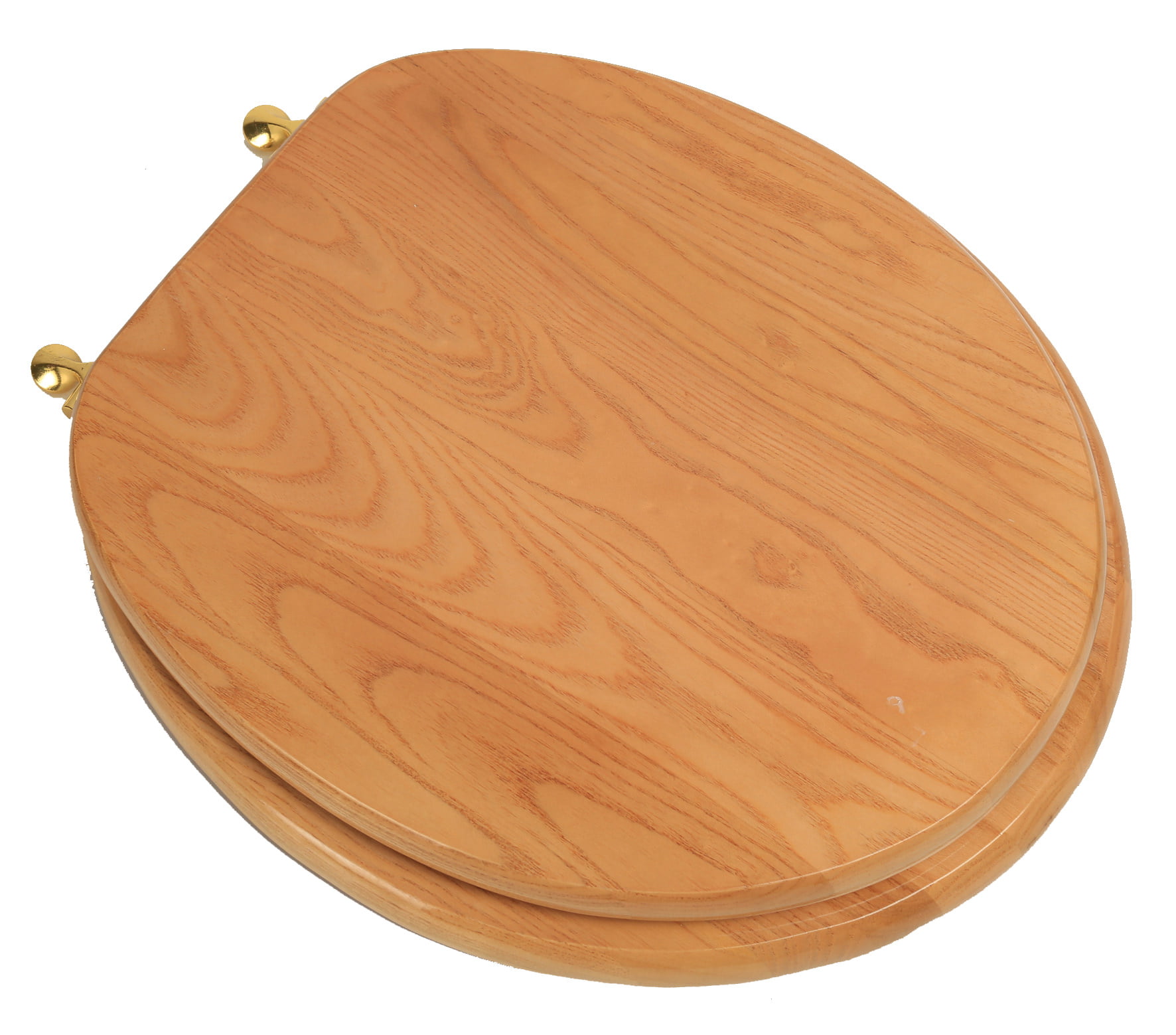Bamboo Begie Heavy duty Metal Hinges Round Wooden Toilet seats with Bamboo Design.