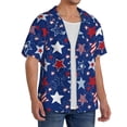 thumbnail image 2 of PAYOHTO Stars Stripes Mens Hawaiian Casual Short-sleeved Shirt Tropical Summer Beach Button Down Shirts, 2 of 7