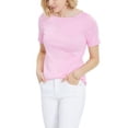 thumbnail image 2 of MSRP $20 Charter Club Womens Cotton Boat-Neck T-Shirt Yellow Size XL, 2 of 2