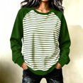 thumbnail image 2 of LUVDA Women's Raglan Stripe Crew Neck Sweatshirt Contrasting Sleeves Relaxed Fit Fall Pullover, 2 of 6