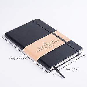 Black A5 Faux Leather Hardcover Notebook Dotted Grid Notebooks and Journals 5/×8.25 96 Sheets Premium Thick Paper with Fine Inner Pocket