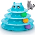 thumbnail image 1 of Rodillo de ejercicio interactivo para mascotas, juguete de pelota de 3 niveles con 3 bolas de colores (azul), 1 of 4