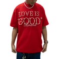 thumbnail image 2 of Unisex Cotton T-Shirt with Pearl Embellishment And “Love Is Good” Pattern, Sizes: S-XL, 2 of 11
