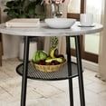 thumbnail image 6 of Tcbosik 3-Piece Bar Table Set, 23.6" Round Breakfast Table with Open Shelf, 2 Counter Height Stools with Rack, Small Dining Table Set for Kitchen, Easy Assembly, Grey & Black, 6 of 6