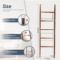 thumbnail image 6 of Blanket Ladder for the Living Room and Bedroom, 5-Tier Wall Leaning Rustic Decorative Farmhouse Blanket Rack, Quilt Rack, Ladder Shelf, Easy Assembly, Brown, 6 of 8