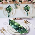 thumbnail image 2 of Palm Leaf Cloth Napkins, Green Tropical Plant Summer Nature Scenery Washable and Reusable Dinner Napkins Set of 8, Table Napkin for Kitchen Party Birthday Wedding Hotel Housewarming 20"x20", 2 of 8