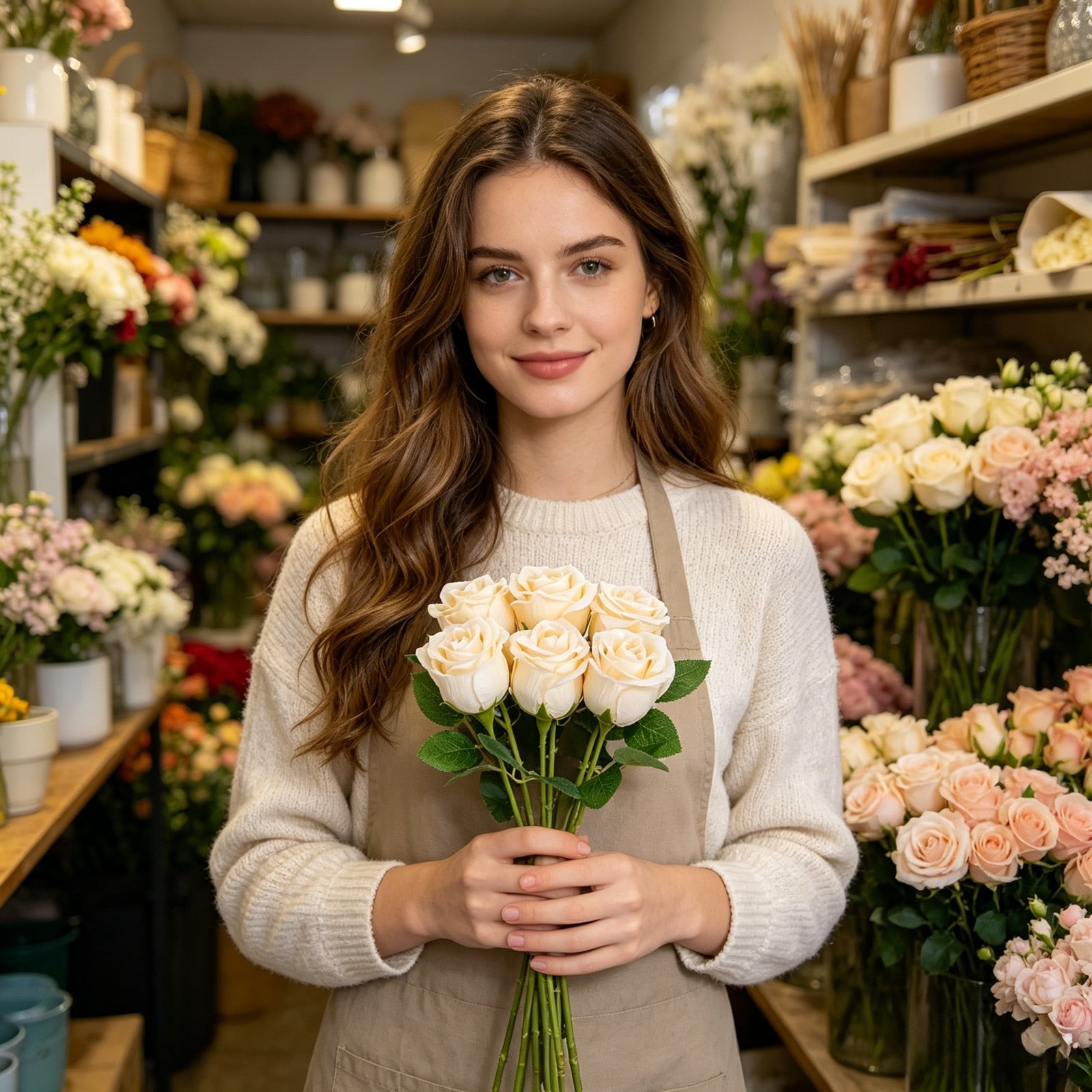 Artificial Flowers Silk Roses 6PCS 13.3 Flowers with Long Stems Realistic Rose Bouquet for DIY Wedding Arrangements Table Vase Centerpieces Great for Home Event Decor