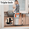 thumbnail image 6 of Fairy Baby Baby Safety Gate with Doorways,38"-47" Extra Wide Pressure Mount Pet Gate Black Metal, 6 of 11