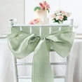 thumbnail image 3 of BalsaCircle 50 Sage Green Satin Chair Sashes Bows Ties Wedding Chair Covers Banquet, 3 of 8