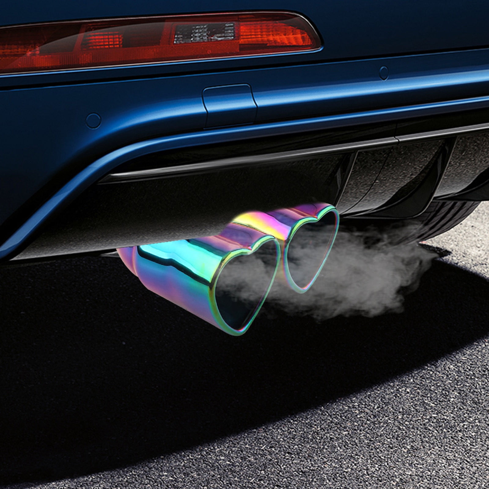 Heart Dual Exhaust Tip 2.5" Inlet, Adjustable Stainless Steel Y Shaped Exhaust Pipe, Modified Exhaust Tail Pipe Universal for Most Car