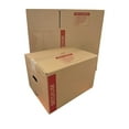 thumbnail image 2 of 20 - Pack Medium Cardboard Moving Boxes 18x14x12 32 ECT With Handles, 2 of 5