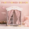 thumbnail image 4 of Robud 18" Doll Furniture Closet with 5 Clothing Hangers and Vanity Table, Wooden Doll Accessories Pink Set Fits 18 in Girl Doll Clothes, 4 of 9