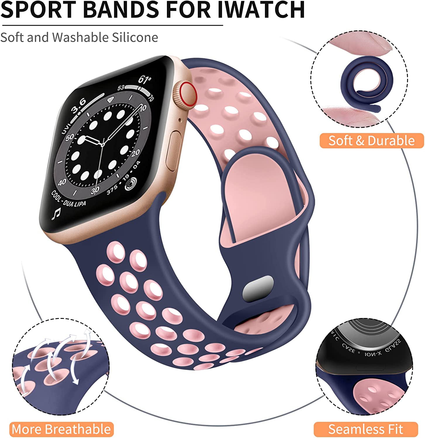 Compatible Avec Apple Watch Bracelet 41Mm 40Mm 38Mm, Bracelets De Remplacement  Pour Montres Connectées Apple Watch Bracelet [u3884] , - Achat/vente  bracelet de montre Neuf - Cdiscount