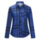 thumbnail image 5 of Pntutb Blusa con estampado de cuadros de manga larga con botones sueltos para mujer Pntutb Pntutb-3515, 5 of 8