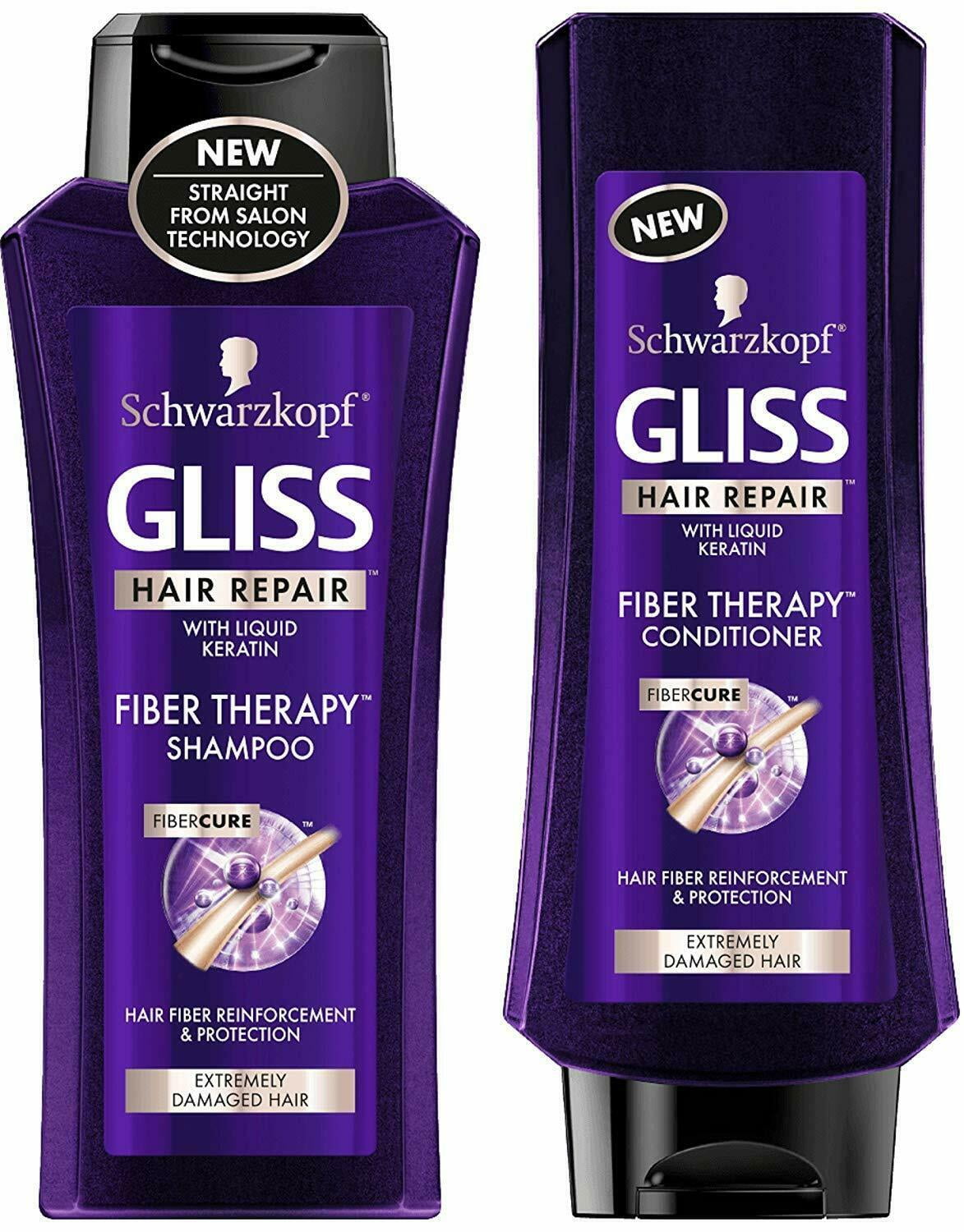 Schwarzkopf GLISS Hair Repair Shampoo and Conditioner Fiber Therapy