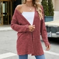 thumbnail image 6 of Awdenio Womens Winter Sweaters Casual Solid Long Sleeve Outwear Open Front Cardigan Sweaters for Women,Size M, 6 of 7