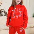 thumbnail image 2 of GUNIA Girls 2 Piece Outfits Hoodie Sweatsuit Sets Child Toddler Boys Long Sleeve Solid Warm Pullover Tops Pants Kids Sweat Suit Tracksuit Sweatshirt And Sweatpants Joggers Set Red 4-5 Years, 2 of 4