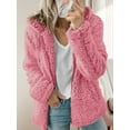 thumbnail image 4 of Women'S Light-Weight Warm Jacket Plus Size Zip Up Hoodie Fleece Winter Coat Soft Fuzzy Cardigan with Pockets Pink S, 4 of 6