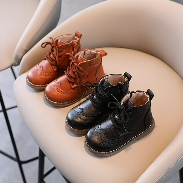Botas Martin de estilo retro para niños, zapatos de cuero para niños, zapatos de otoño de caña alta, botas individuales para niñas