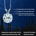 thumbnail image 2 of Gem Stone King 14K White Gold Sky Blue Topaz Pendant Necklace for Women | 4.77 Cttw | Gemstone November Birthstone | Round 10MM | With 18 inch Chain, 2 of 6