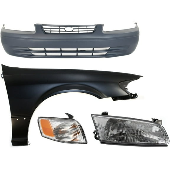 VMVJGLEK Bumper Cover Fascia Kit Front for Toyota for Camry CE/LE/XLE 97-99 Primed 53811AA020 16573925