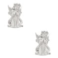 thumbnail image 2 of Guardoinrt Beautiful Resin White Angel Statue Delicate Desktop Decor Collection Window Props for Christmas prayer hold cheek 2Set, 2 of 6