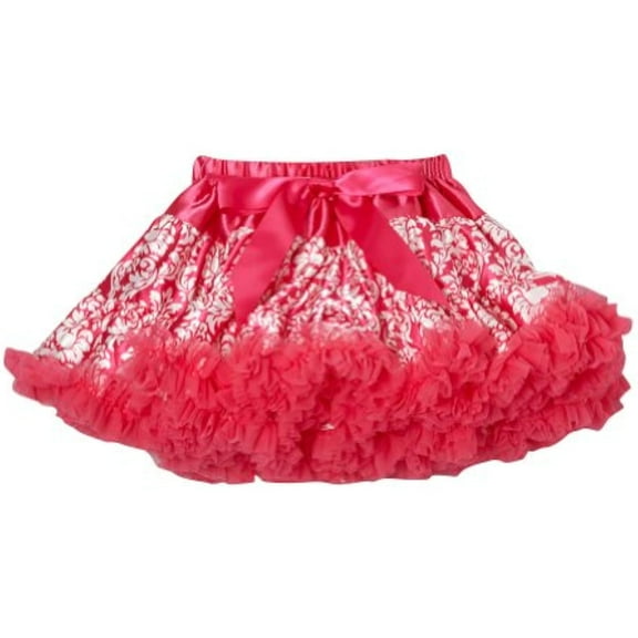 Share n' Smiles Hot Pink Girls Damask Pettiskirt, Size 1/2