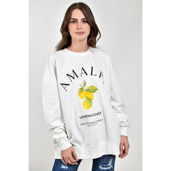 Sudadera Oversize Amalfi Roman Fashion /Juvenil, 3846 (Blanco) blanco EG