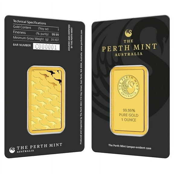 1 oz Perth Mint Gold Bar .9999 Fine (in Assay)