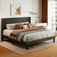 thumbnail image 6 of 5 Pieces Bedroom Furniture Set, Includes Queen Size Bed Frame with Headboard, Nightstand Sets of 2，6-Drawers Dressers and 4-Drawers Dressers with Cutout Handle,Black, 6 of 8