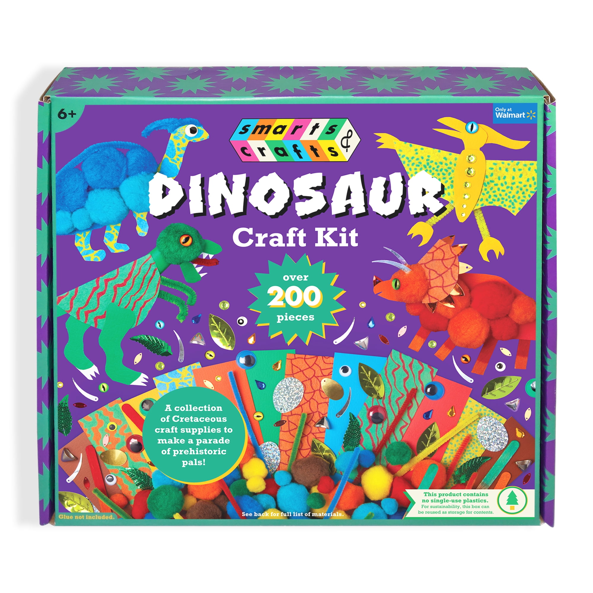 Smarts & Crafts Dinosaur Craft Kit, 200+ Pieces, for Kids 6+ - Walmart.com