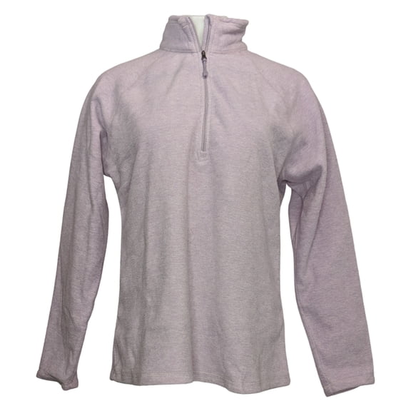 Eddie Bauer Women's Sweater Sz S Front Quarter Zip Fleece Pullover Purple