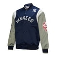 thumbnail image 2 of Men's Mitchell & Ness Navy/Gray New York Yankees Cooperstown Collection Team Origins Satin Full-Snap Jacket, 2 of 7