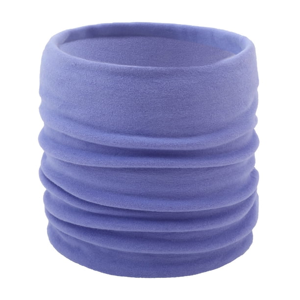 Bufanda de invierno para mujer, cálida y protectora, de cuello alto, de hilo grueso, de color liso y con cubrecuello, de poliéster.