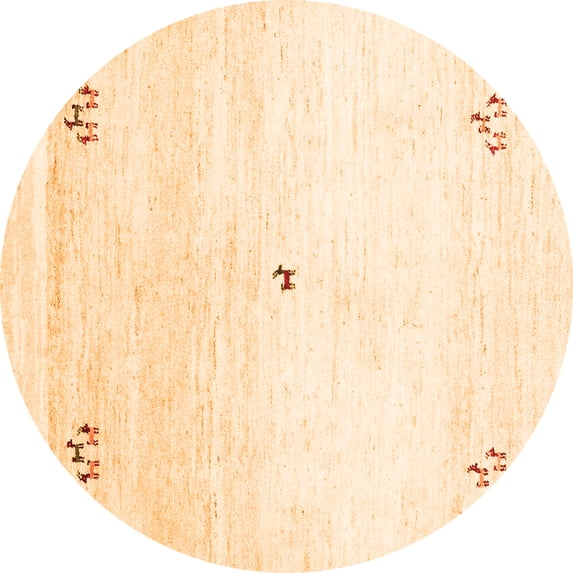 Ahgly Company Indoor Round Solid Orange Modern Area Rugs, 5' Round