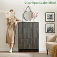 thumbnail image 6 of Papajet 5 Drawer Dresser, 48" Tall Modern Chest of Drawers with Pine Handles, Rounded Corners & Anti-Tip for Bedroom, Living Room, Entryway, Black, 6 of 9