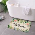 thumbnail image 3 of FJPT Non Slip Flannel Polyester Floor Mat Welcome Floral Design For Bathroom Kitchen Bedroom Decor 31.5x19.7 inch, 3 of 5