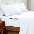 thumbnail image 6 of Bare Home Premium 1800 Collection Dual Pocket 4-Piece Bed Sheet Set, Queen, White, 6 of 9