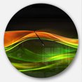 thumbnail image 1 of Designart 'Abstract Green Yellow in Black ' Modern wall clock, 1 of 6