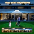 thumbnail image 4 of JESLED Solar Lights, 104 LED Motion Sensor Lights Outdoor, Remote Control, IP65 Waterproof, 6000K Temperatures, 4 Modes Outside Lights Solar Powered for Yard, Garage, Garden (2 Pack), 4 of 7