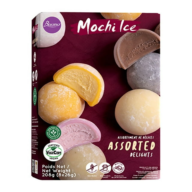Buono Mochi lce Dessert – Non-Dairy Frozen Dessert Mochi Assorted, 208g
