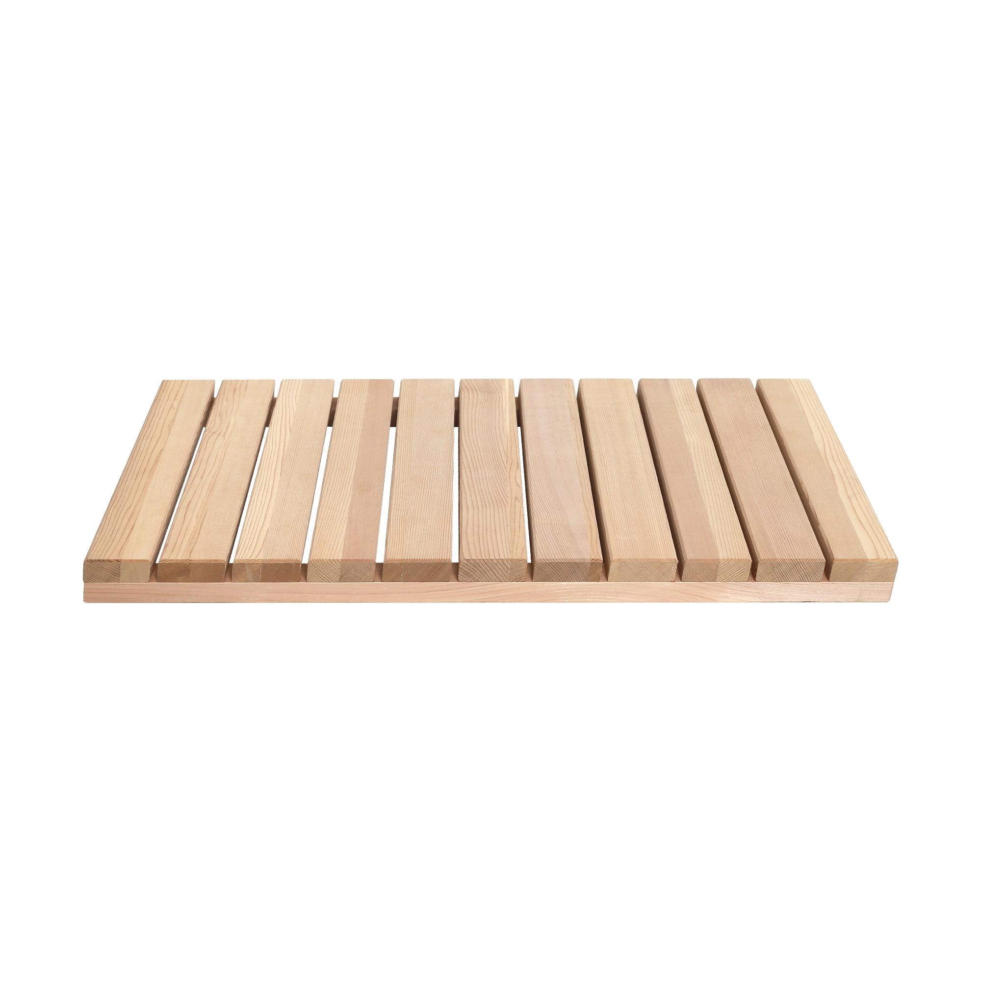 Cedar Wood Shower Mat, Non-Slip Rubber Feet, Quick-Dry Slatted Design, Multi-Purpose Use
