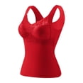 thumbnail image 2 of Ovbmpzd Womens Tank Top Red Plus Size Lace with Built in Bra Shirts Sleeveless Summer Spring Camisole Holiday Womens Tops L, 2 of 3
