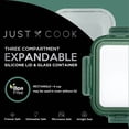 thumbnail image 3 of Just Cook Glass Food Storage Container with Expandable Silicone Lid, 3 Compartment, A Practical Choice for Dry Goods and Bulk Ingredients, 3 of 11