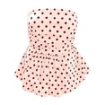 thumbnail image 6 of GERsome Tube Tops for Women Strapless Polka Dot Ruched Peplum Tops Sleeveless Casual Bandeau Tops Pink Size M, 6 of 8