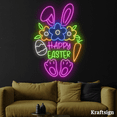 thumbnail image 3 of Craftnamesign Happy Easter Neon Sign, Easter Day Decor, Rabbit LED Signs, 3 of 4